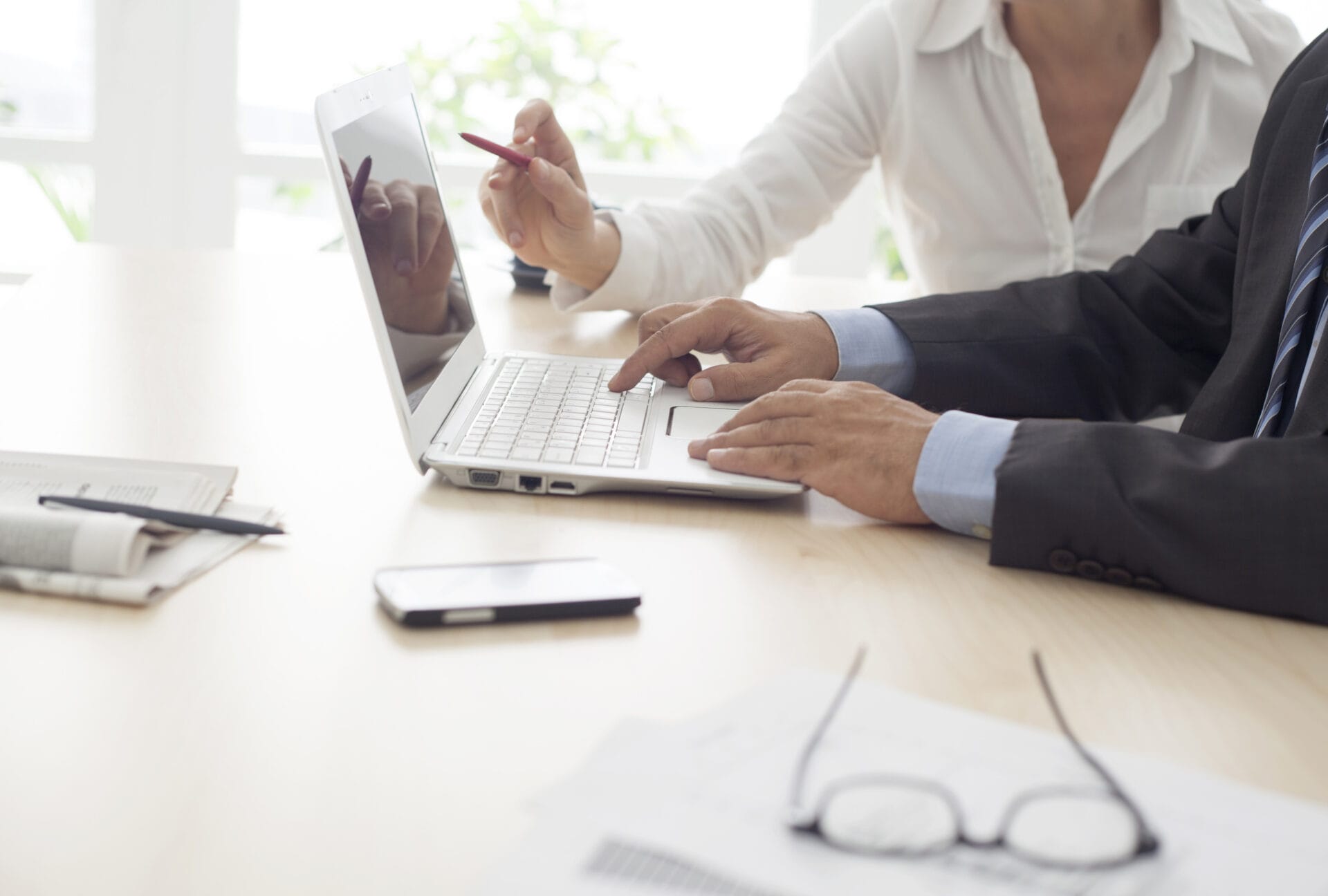 Working man and woman in the office